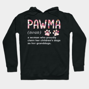 Floral Art Pawma Noun Definition Mama Grandma Dog Lovers Hoodie